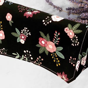 Floral Coupon Organizer: Black Peach Fabric, Budget Receipt Holder