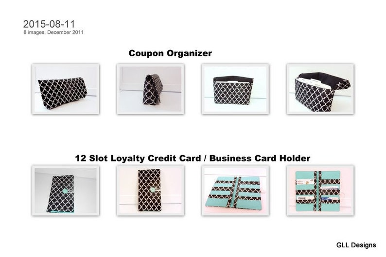 Quatrefoil Black Coupon Organizer Cash Budget Organizer Holder 12 Slot Loyalty Card Holder Set
