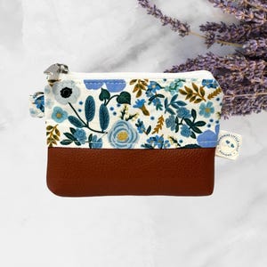 Rifle Paper Co. Floral Zipper Pouch: Faux Leather Coin Purse