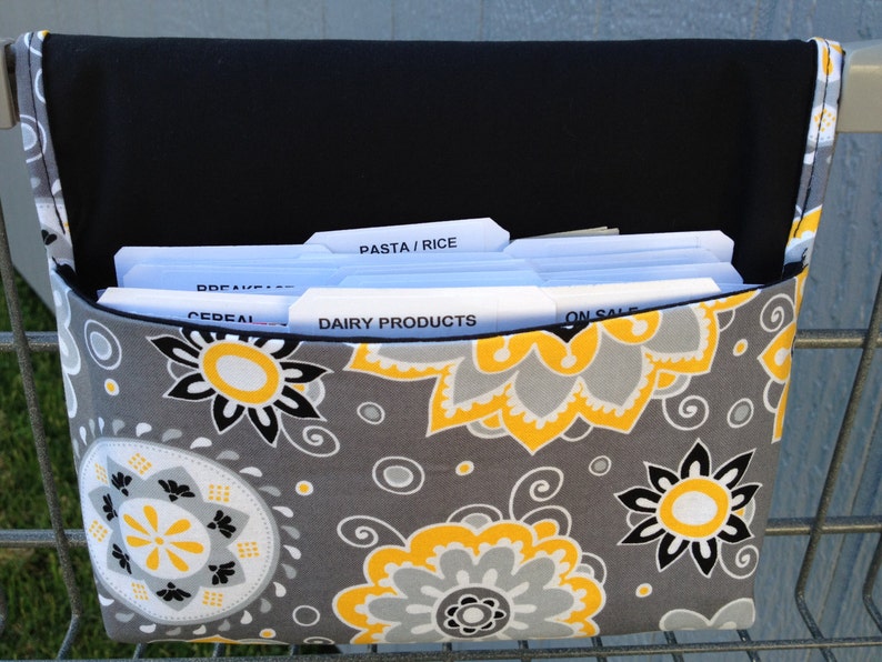 Coupon Organizer / Budget Organizer Holder Attaches to Your Shopping Cart Sunshine Floral image 1