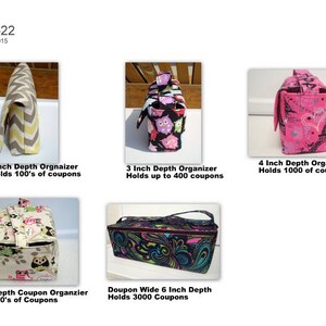 Receipt Organizer Budget Holder Shoulder Bag Black & White Stripe Floral OR Select Your Size image 3