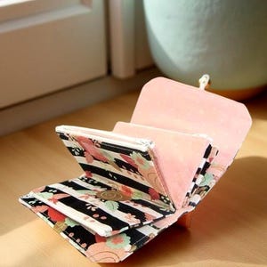 Cash Envelope Wallet Dave Ramsey System Zipper Envelopes - Black and White Stripes With Floral