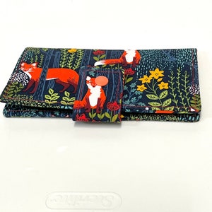 Fabric Checkbook Cover , Womans Checkbook Holder Fox Forest Nite image 5