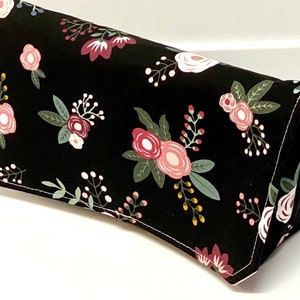 Coupon Organizer Budget Organizer Holder Receipt Holder   Black with Peach Floral  Pick Your Size