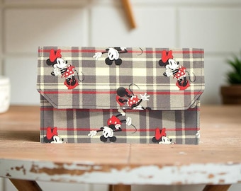 Mickey Mouse Plaid Cash Envelope Clutch: Budget Organizer