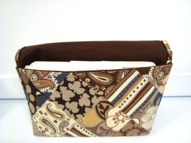 Quilt Patch Brown Attaches to Your Shopping Cart Coupon Organizer Budget Organizer Holder