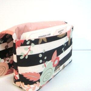 Coupon Organizer Budget Organizer Coupon Holder Coupon Waller   Attaches To You Shopping Cart - Rose Floral and Stripes  PICK YOUR SIZE