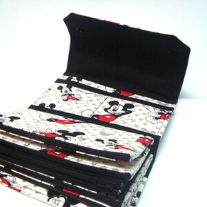 Cash Envelope Wallet , Dave Ramsey System, Card Wallet, Zipper Envelopes Mickey Mouse with Black Lining image 4