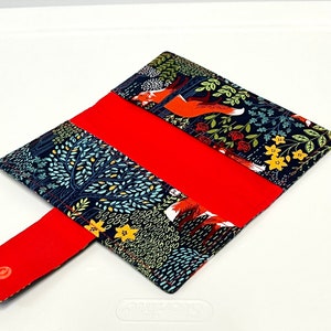 Fabric Checkbook Cover , Womans Checkbook Holder Fox Forest Nite image 2