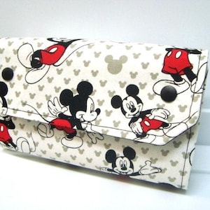 Monedero con sobre para efectivo, sistema Dave Ramsey, monedero para tarjetas, sobres con cremallera, Mickey Mouse con forro negro