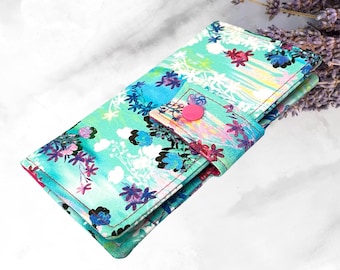 Fabric Checkbook Cover Checkbook Holder Floral