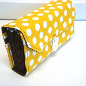 Cash Envelope Wallet Dave Ramsey System ZIPPER Envelopes Mustard Dots image 1