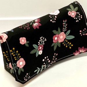 Coupon Organizer Budget Organizer Holder Receipt Holder Black with Peach Floral Pick Your Size image 7