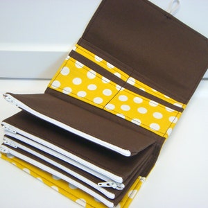 Cash Envelope Wallet Dave Ramsey System ZIPPER Envelopes Mustard Dots image 2