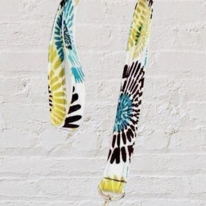Lanyard - Key Chain / ID Holder - Teal and Lime Lagoon