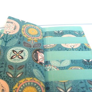 Credit Card Holder, Business Card Organizer Loyalty card Wallet Turquoise Medallion Floral immagine 5