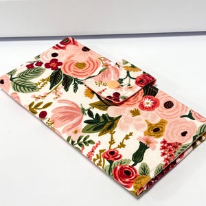 Cartera plegable para mujer, tipo clutch, tipo chequera, tarjetero, monedero, minimalista, monedero, estilo Garden Party Rose Rifle Paper Co.