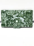 Fabric Checkbook Cover , Checkbook Holder Cash Holder, Coupon Holder  Woodland Fable Green Rifle Paper Co