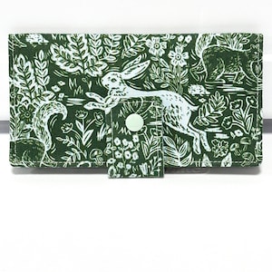 Woodland Fable Checkbook Cover: Rifle Paper Co. Fabric Cash Holder