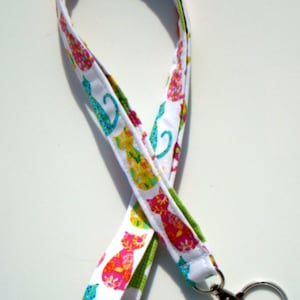 Lanyard ID Holder Key Chain With Swivel Clasp and Key Ring - Etsy