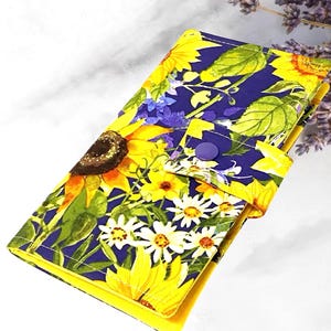 12 - 38 Slot Loyalty Card Holder Credit Card Organizer Business Card Holder Credit Card Wallet  Sunflowers Sunny Field Royal