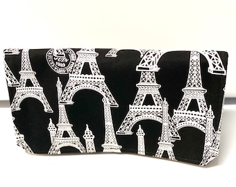 Coupon Organizer Cash Budget Organizer Holder- Attaches to your Shopping Cart Black and White Eiffel Tower