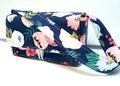4 Inch Large Size Coupon Organizer  Budget Organizer Holder Box - Attaches to Your Shopping Cart - Watercolor Mums and Roses On Navy Blue
