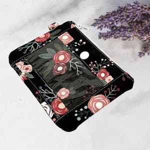 Floral ID Zipper Wallet: Student Card Holder, Coin Purse