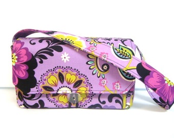 Large 4 inch Size Coupon Organizer  Budget Organizer Holder Box - Attaches to Your Shopping Cart - Purple Medallion Floral