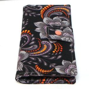 12 - 38 Slot Loyalty Card Organizer Business Card Holder Credit Card Wallet  Black with Gray Floral