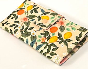 Fabric Checkbook Cover , Checkbook Holder Cash Holder, Coupon Holder Bramble Rifle Paper Co.