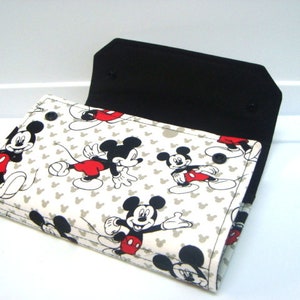 Cash Envelope Wallet , Dave Ramsey System, Card Wallet, Zipper Envelopes Mickey Mouse with Black Lining image 6