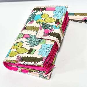 Cartera económica plegable con sobres para efectivo Sistema Dave Ramsey Sobres con cremallera - Cactus y suculentas