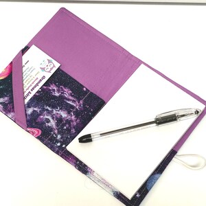 Note Pad Cover Receipt Holder Grocery List Taker Comes with Note Pad and Pen Outer Space Galaxy