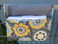 Coupon Organizer / Budget Organizer Holder Coupon Wallet  - Attaches to Your Shopping Cart - Gray and Yellow Daisy Floral  - Gray Lining