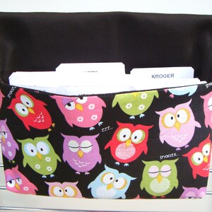 Coupon Organizer /Budget Organizer Holder - Attaches to Your Shopping Cart - Snooze Owls