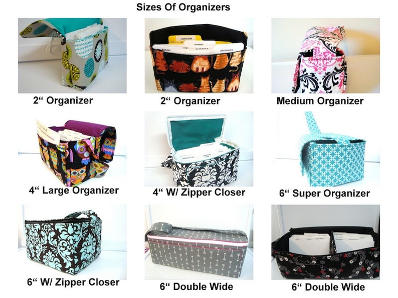 Coupon Organizer Budget Organizer Holder Attaches to your Shopping Cart Black and White Buffalo Checks Pick Your Size image 2