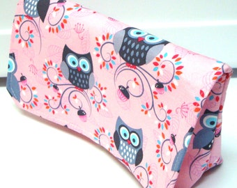 Coupon Organizer Cash Budget Organizer Holder- Attaches to your Shopping Cart - Gray Owls on Pink