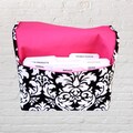 Damask Coupon Organizer: Shopping Cart Attachment, Hot Pink Lining