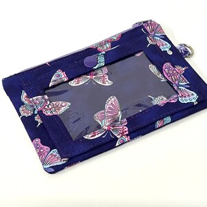Pochette à fermeture éclair avec porte-cartes d'identité, porte-monnaie pour cartes, portefeuille mince minimaliste pour carte d'étudiant - Choisissez votre tissu Rifle Paper Co.