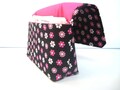 2 inch Coupon Organizer Cash Budget Organizer Holder Attaches to your Shopping Cart  Tiny Hot Pink and White flowers on Black