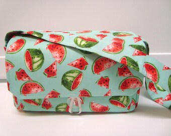 Large 4 Inch Size Coupon Organizer  Coupon Bag Budget Holder Box Attaches to Your Shopping Cart  Watermelon on Aqua 4” Ready to Ship