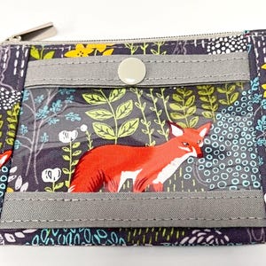 Pochette zippée pour carte d&#39;identité Fox Woodland : porte-monnaie avec cordon et bracelet