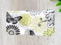 Coupon Organizer /Budget Organizer Holder - Attaches to Your Shopping Cart - Butterfly Floral- Lime Lining