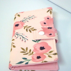 12 - 38 Card Loyalty Card Organizer, Business Card Holder  Credit Card Wallet Womans Wallet Watercolor Rose Floral