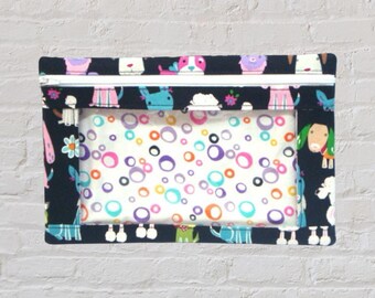 Clear First Aid Zipper Pouch: Colorful Dog Pattern Travel Bag