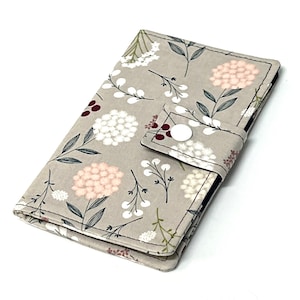 Pequeño tarjetero, organizador de tarjetas de fidelidad, tarjetero, billetera para tarjetas de crédito con bolsillo con cremallera, diseño floral de bayas botánicas
