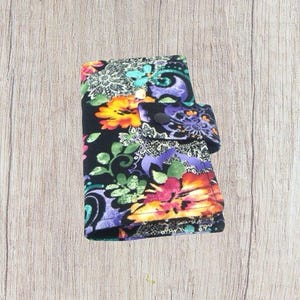 Fabric Checkbook Cover, Checkbook Holder - Summer Night Floral