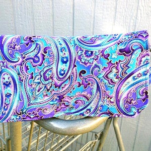 Coupon Organizer /Budget Organizer Holder , Cash Wallet, Coupon Wallet Attaches to Your Shopping Cart Beautiful Blue and Purple Paisley image 1