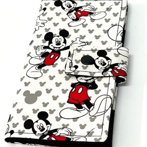 Cartera para tarjetas de crédito de 12 a 38 pulgadas, organizador de tarjetas de presentación, tarjetero de crédito, estuche para tarjetas de fidelidad de Mickey Mouse con bolsillo con cremallera